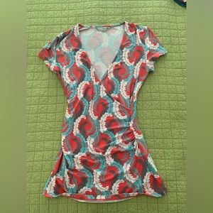 Cute faux wrap top by Boden Size 4